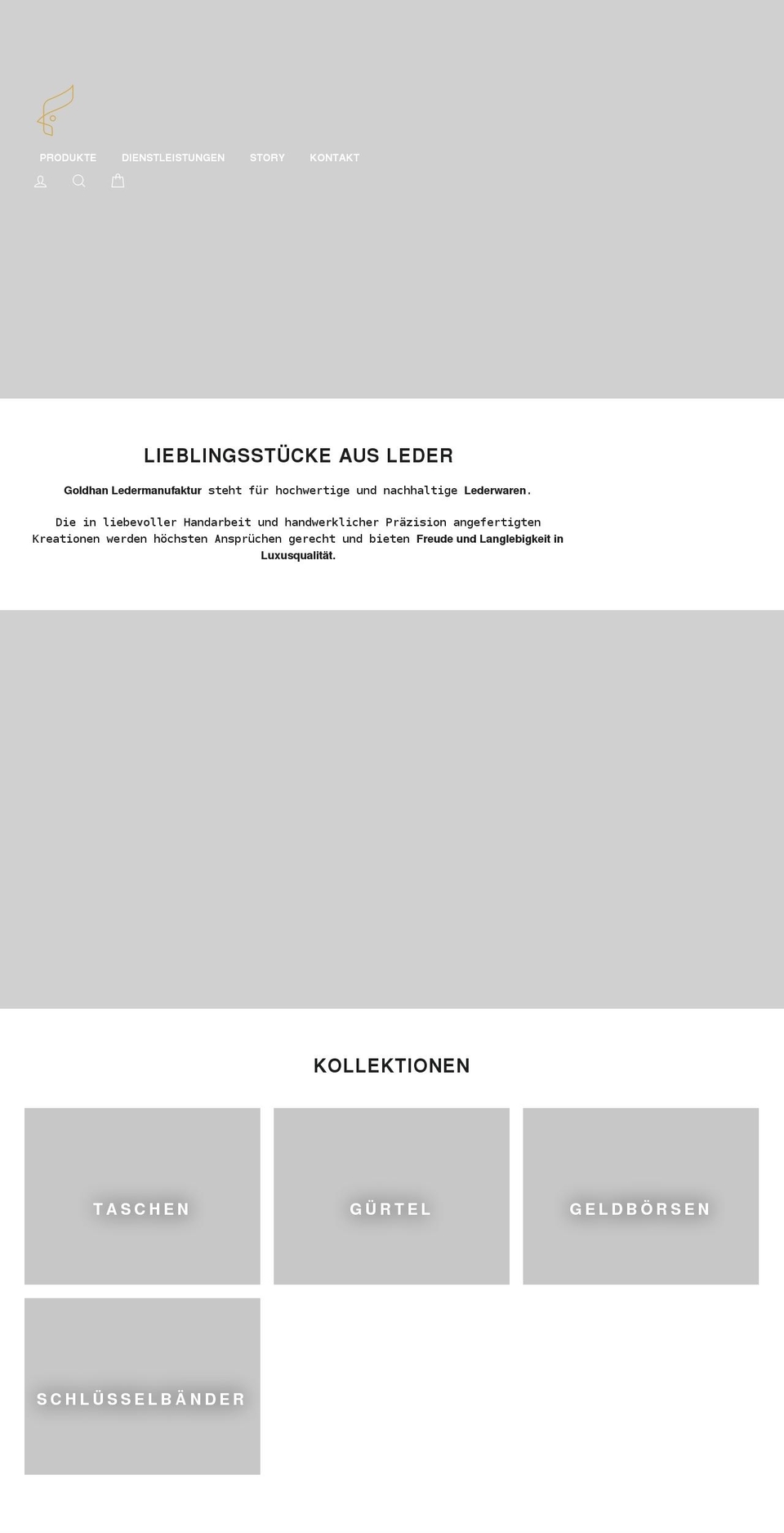 goldhan-ledermanufaktur.de shopify website screenshot