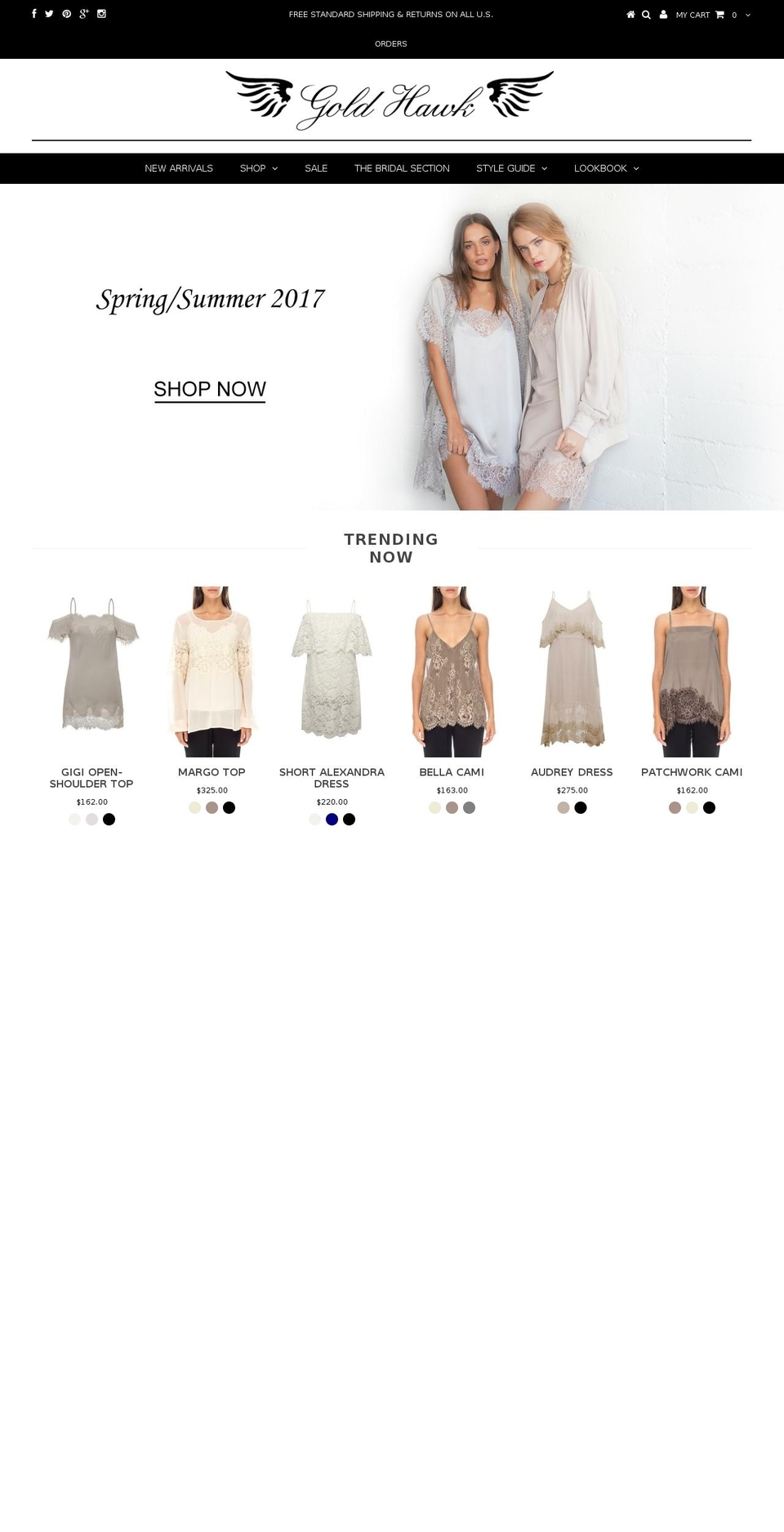 goldhawkclothing.com shopify website screenshot