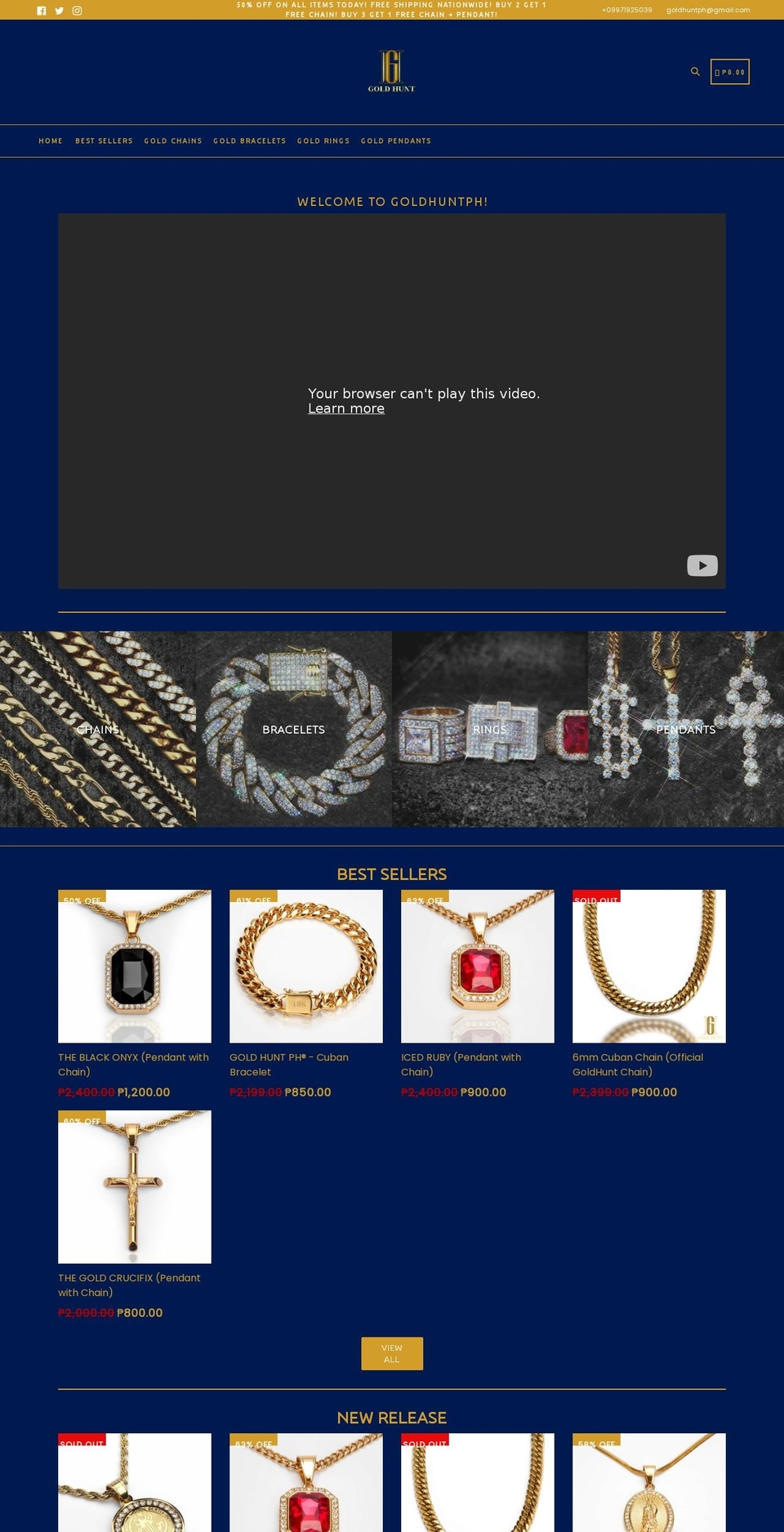 goldhuntph.com shopify website screenshot