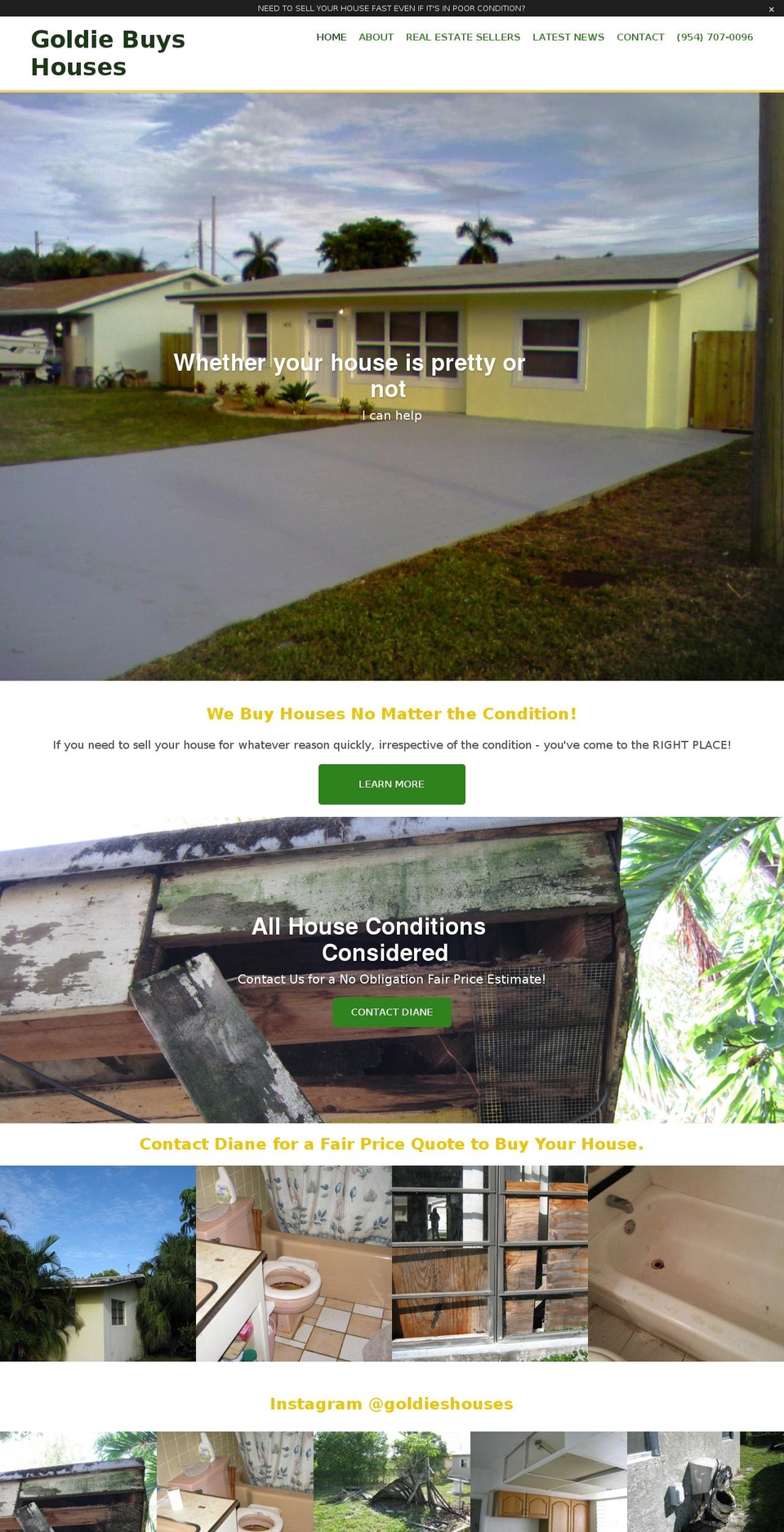 goldiebuyshouses.com shopify website screenshot