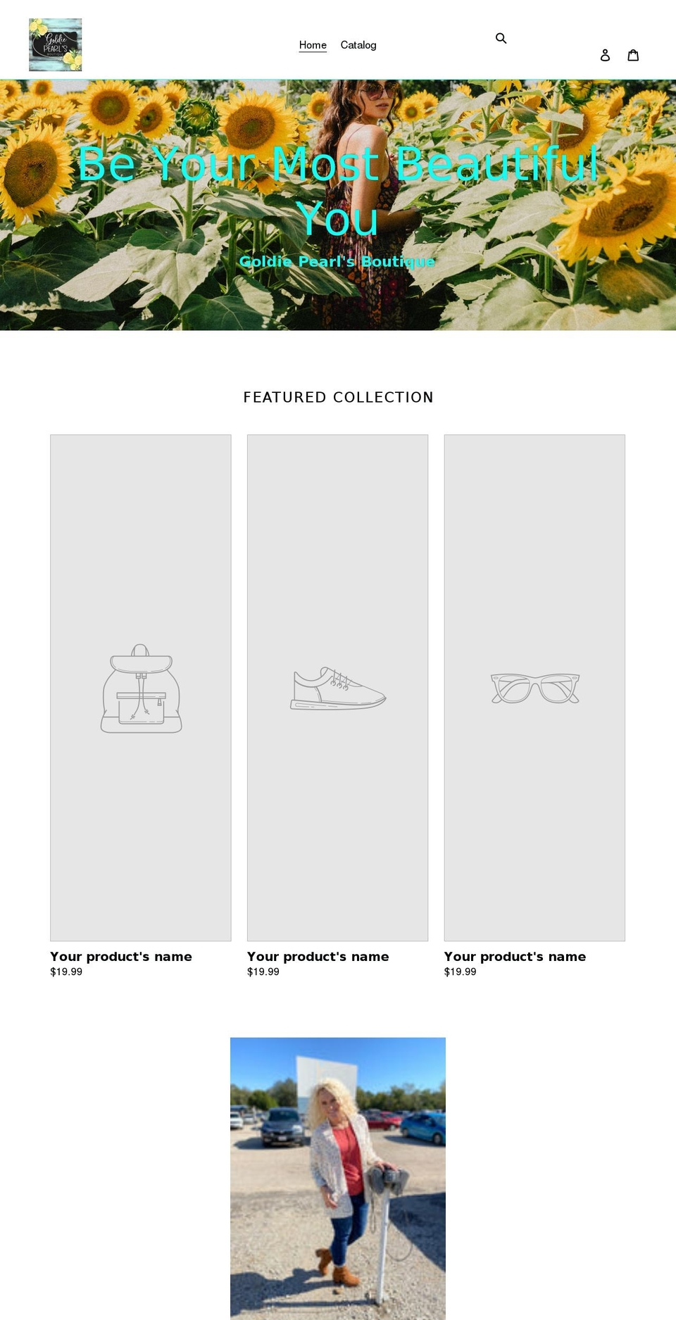 goldiepearlsboutique.com shopify website screenshot