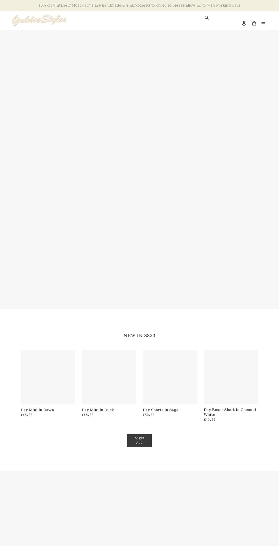 goldiestyles.com shopify website screenshot