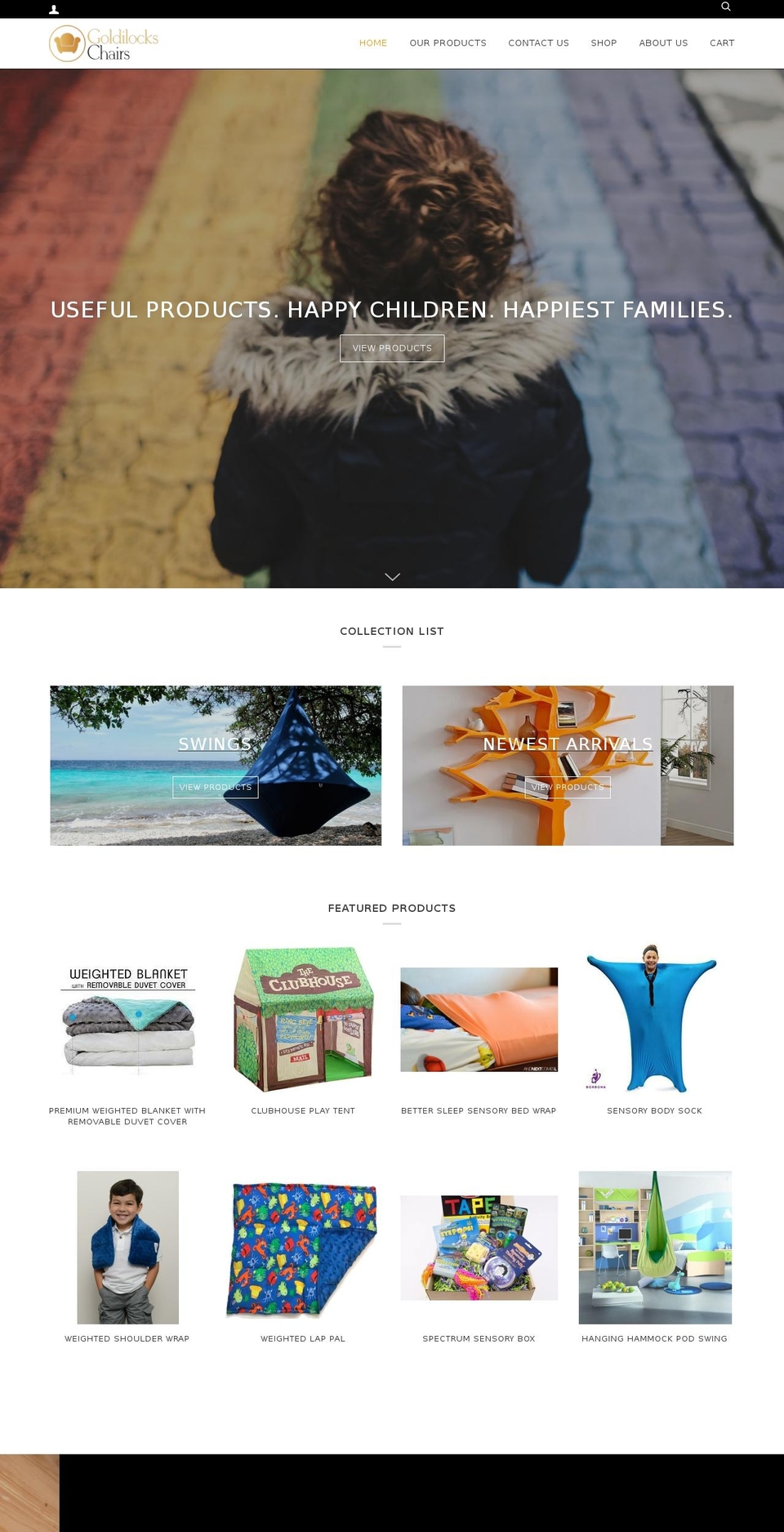 goldilockschairs.com shopify website screenshot