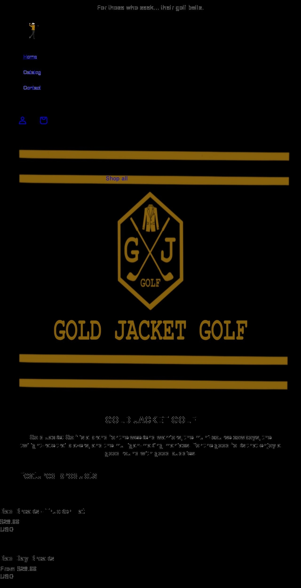 goldjacketgolf.com shopify website screenshot
