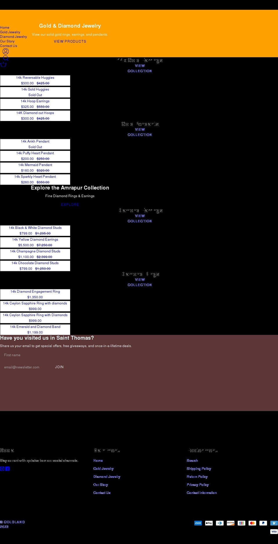 goldlandvi.com shopify website screenshot