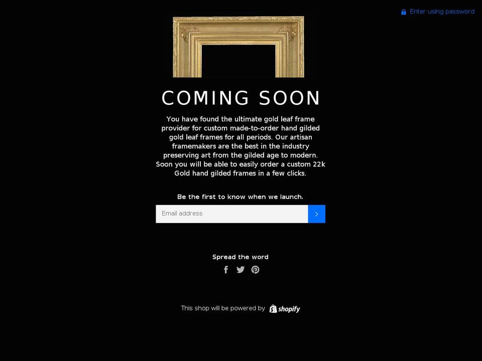 goldleafframes.com — Shopify storefront screenshot