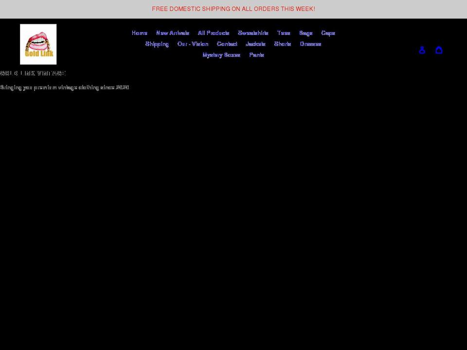 goldlinkvintage.com shopify website screenshot