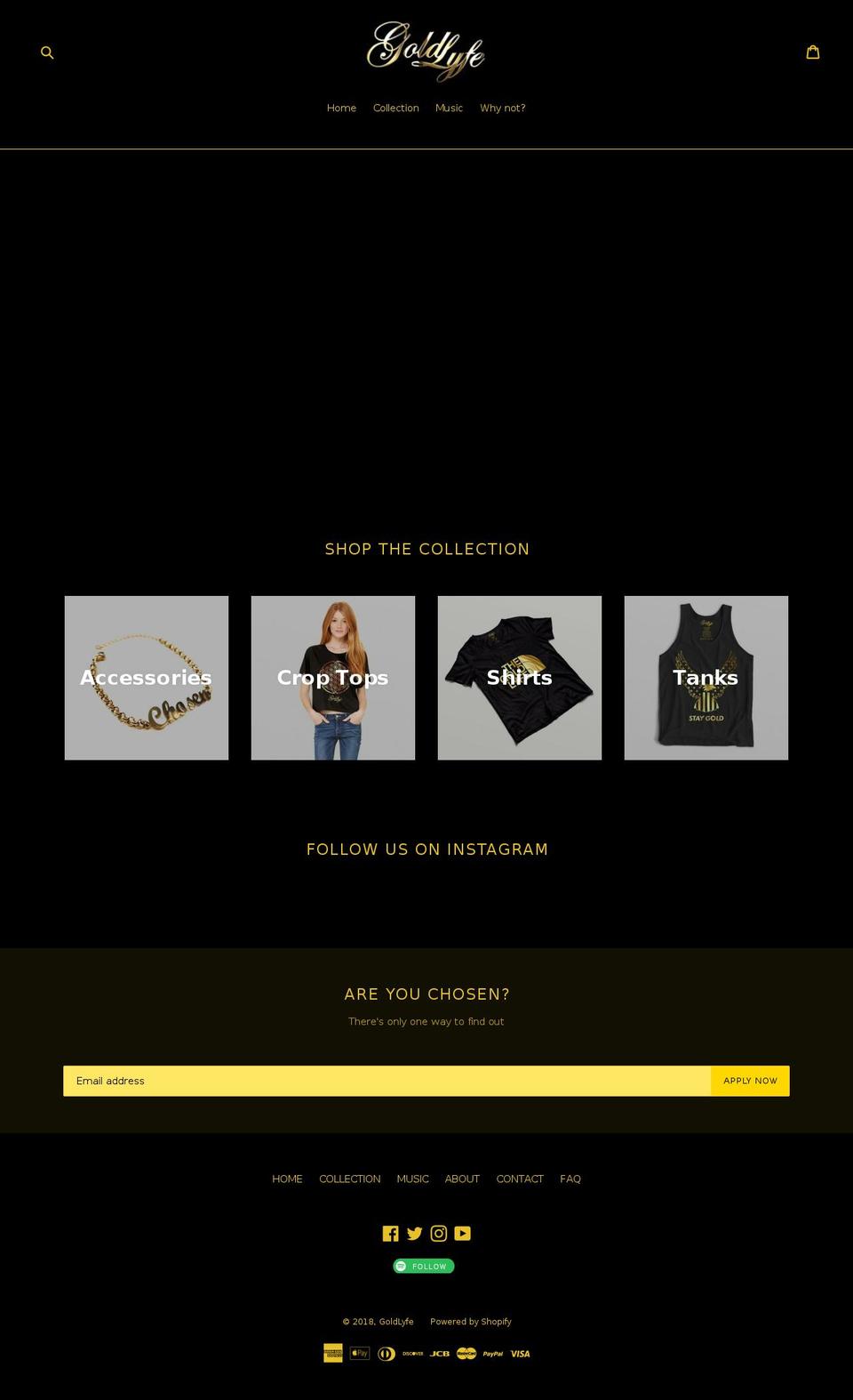 goldlyfe.com shopify website screenshot