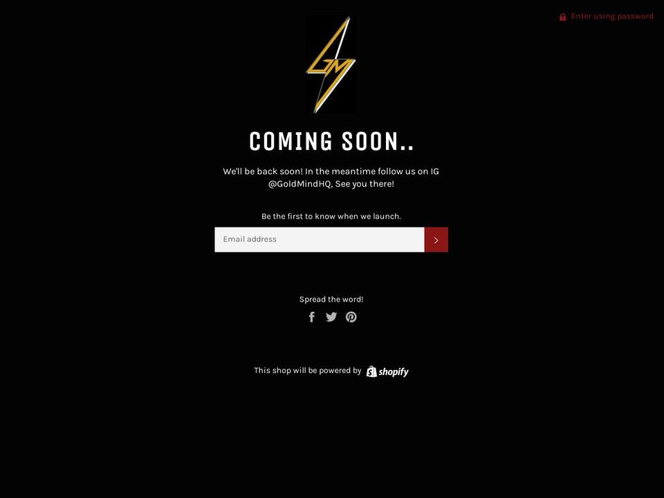 goldmindofficial.com — Shopify storefront screenshot