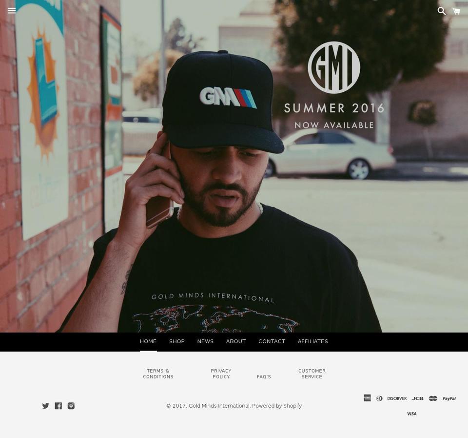 goldmindsinternational.com shopify website screenshot