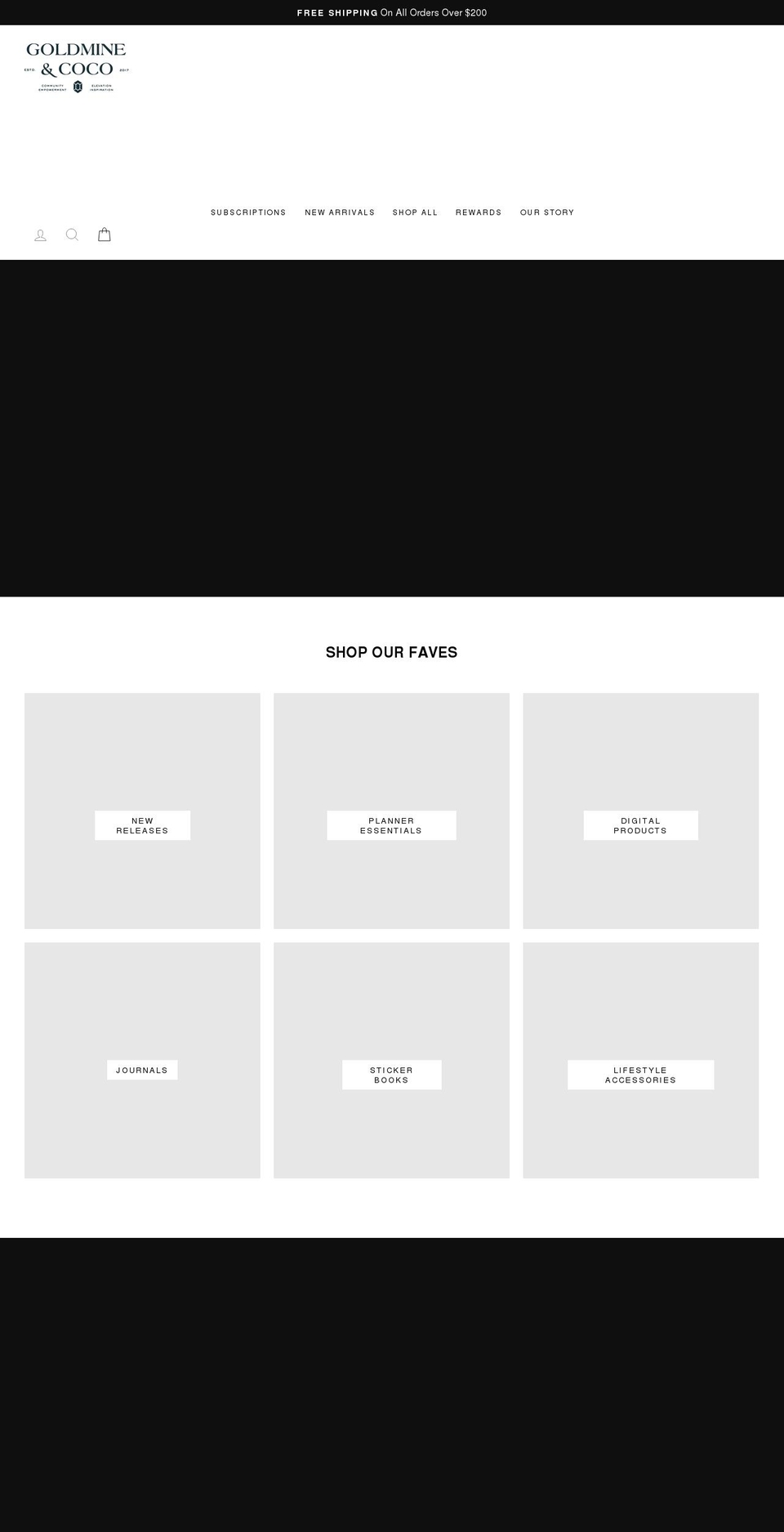 goldmineandcoco.com — Shopify storefront screenshot