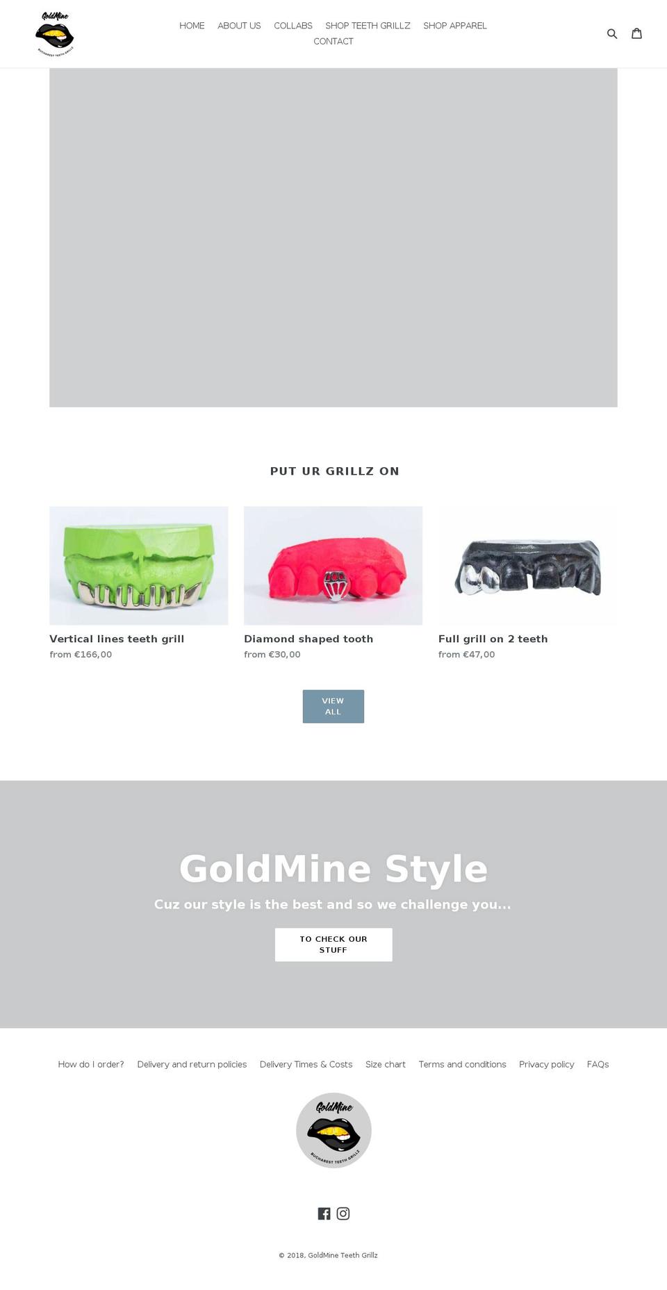 goldminegrillz.com — Shopify storefront screenshot