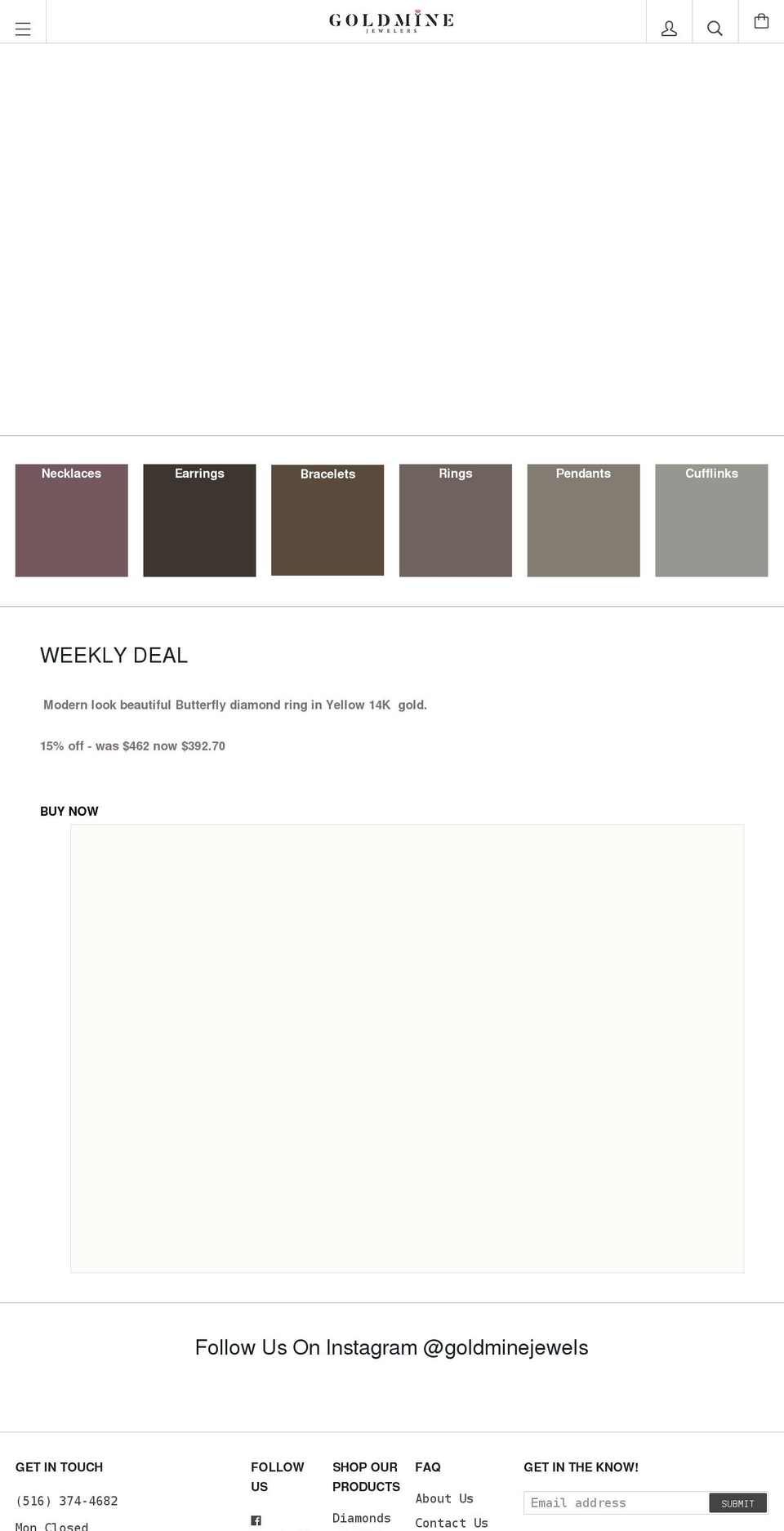 goldminejewelers.com shopify website screenshot