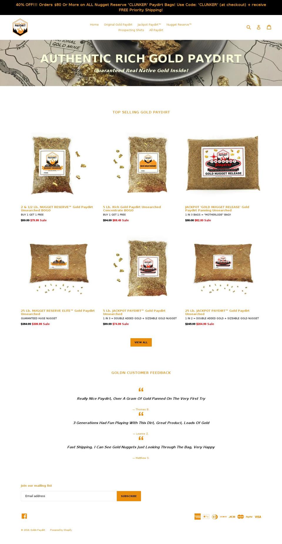 goldnemp.com — Shopify storefront screenshot