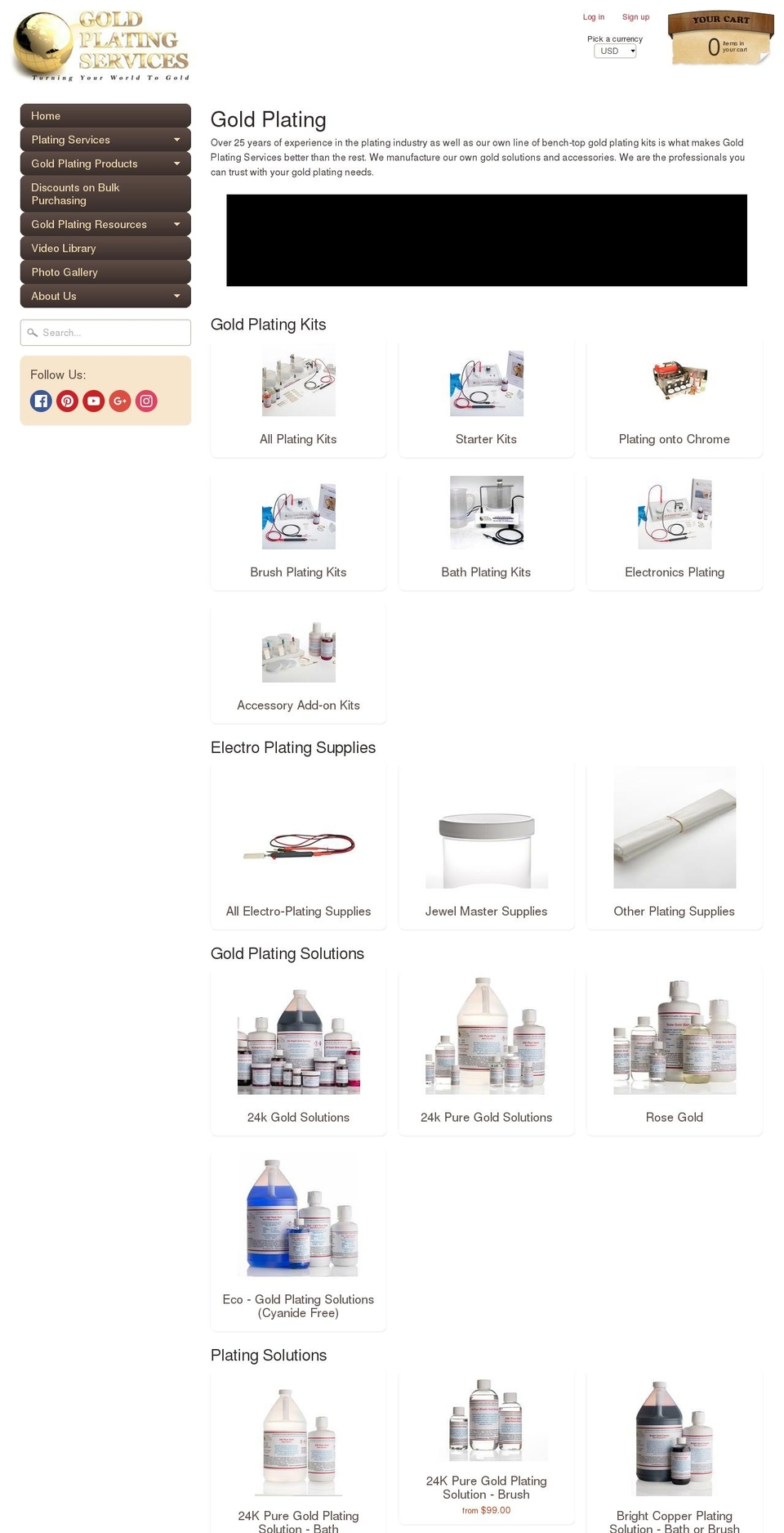 goldplating.com — Shopify storefront screenshot