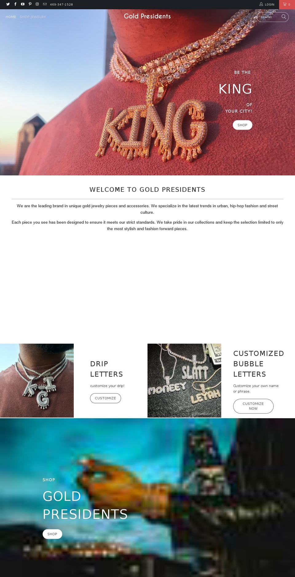 goldpresidents.com — Shopify storefront screenshot