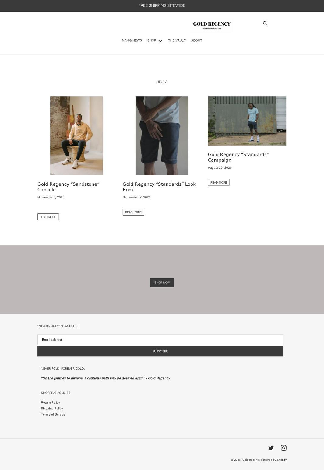 goldregency.us shopify website screenshot