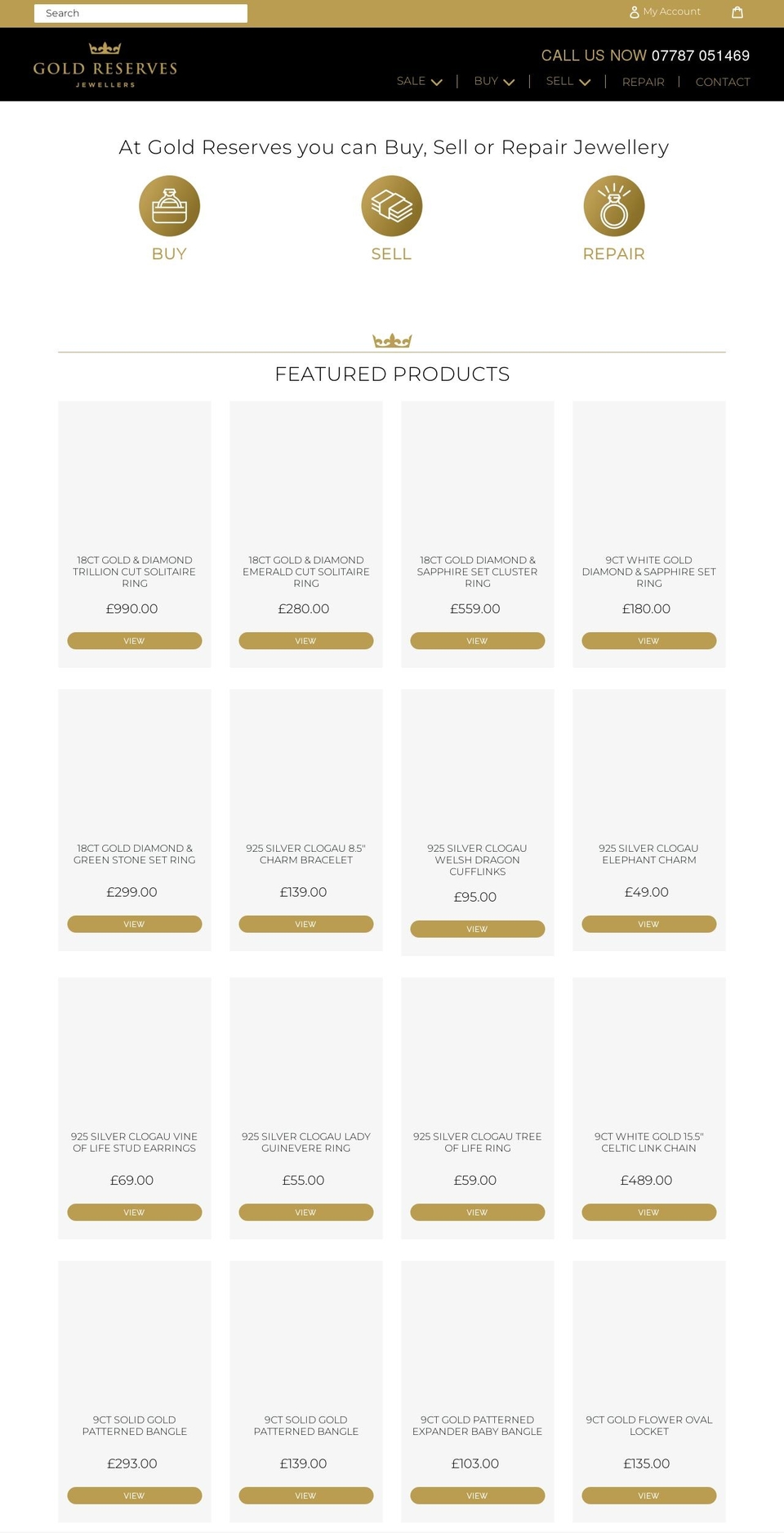 goldreserves.co.uk shopify website screenshot