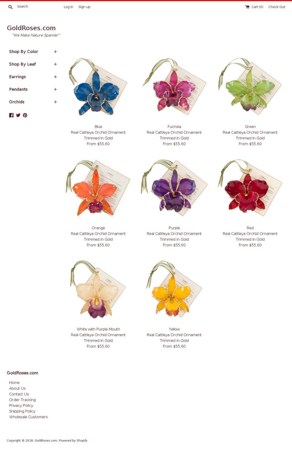 goldroses.com shopify website screenshot