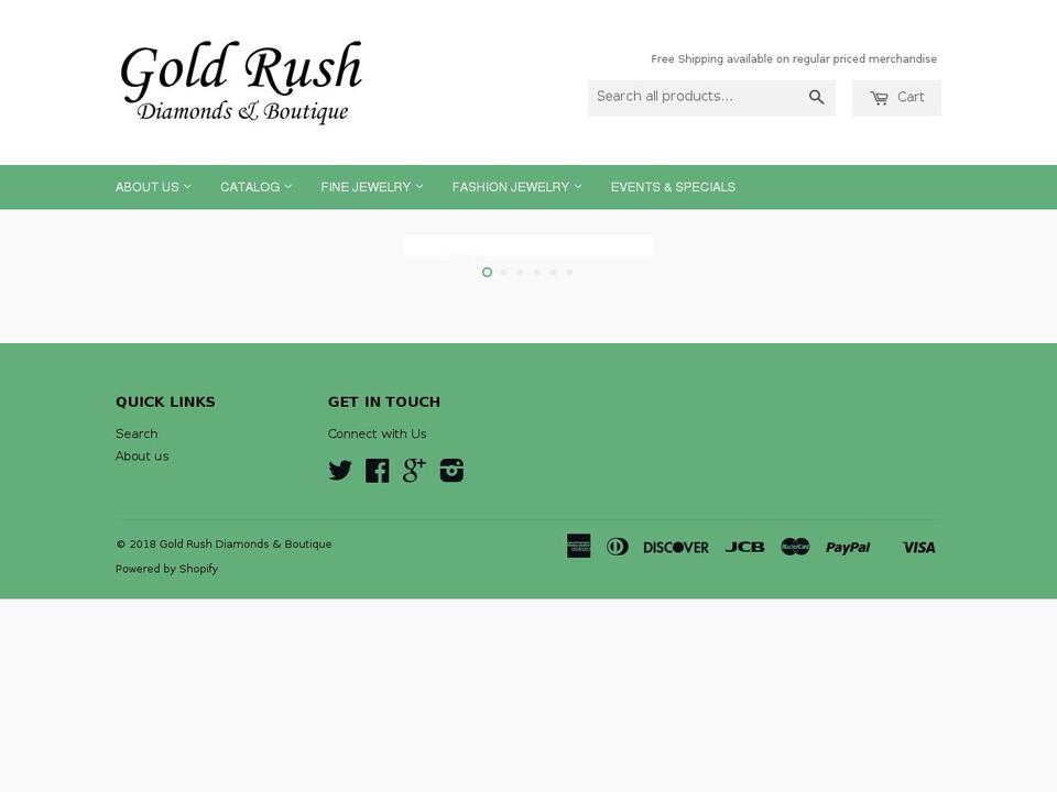 goldrushdiamonds.com — Shopify storefront screenshot