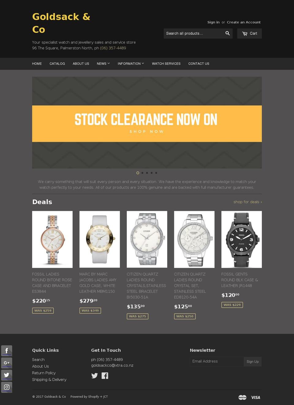 goldsack.co.nz shopify website screenshot