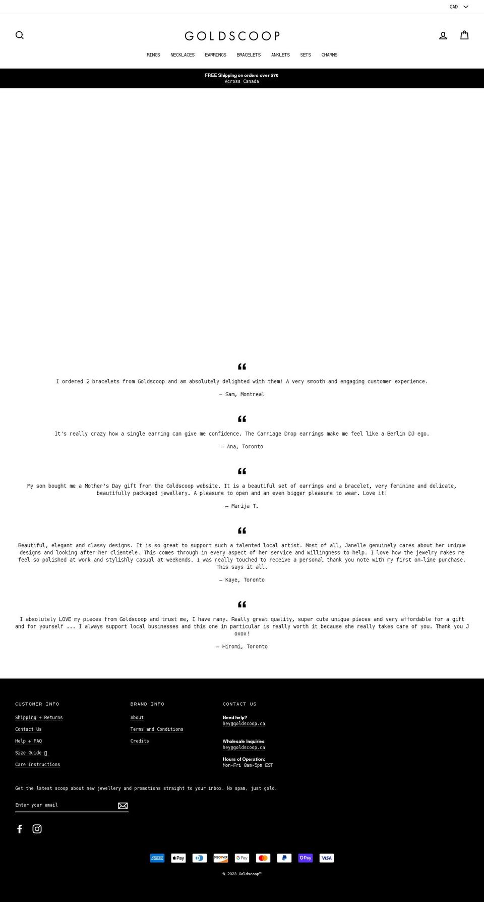 goldscoop.ca shopify website screenshot