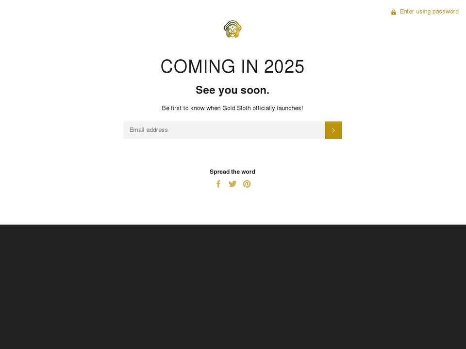 goldsloth.com shopify website screenshot