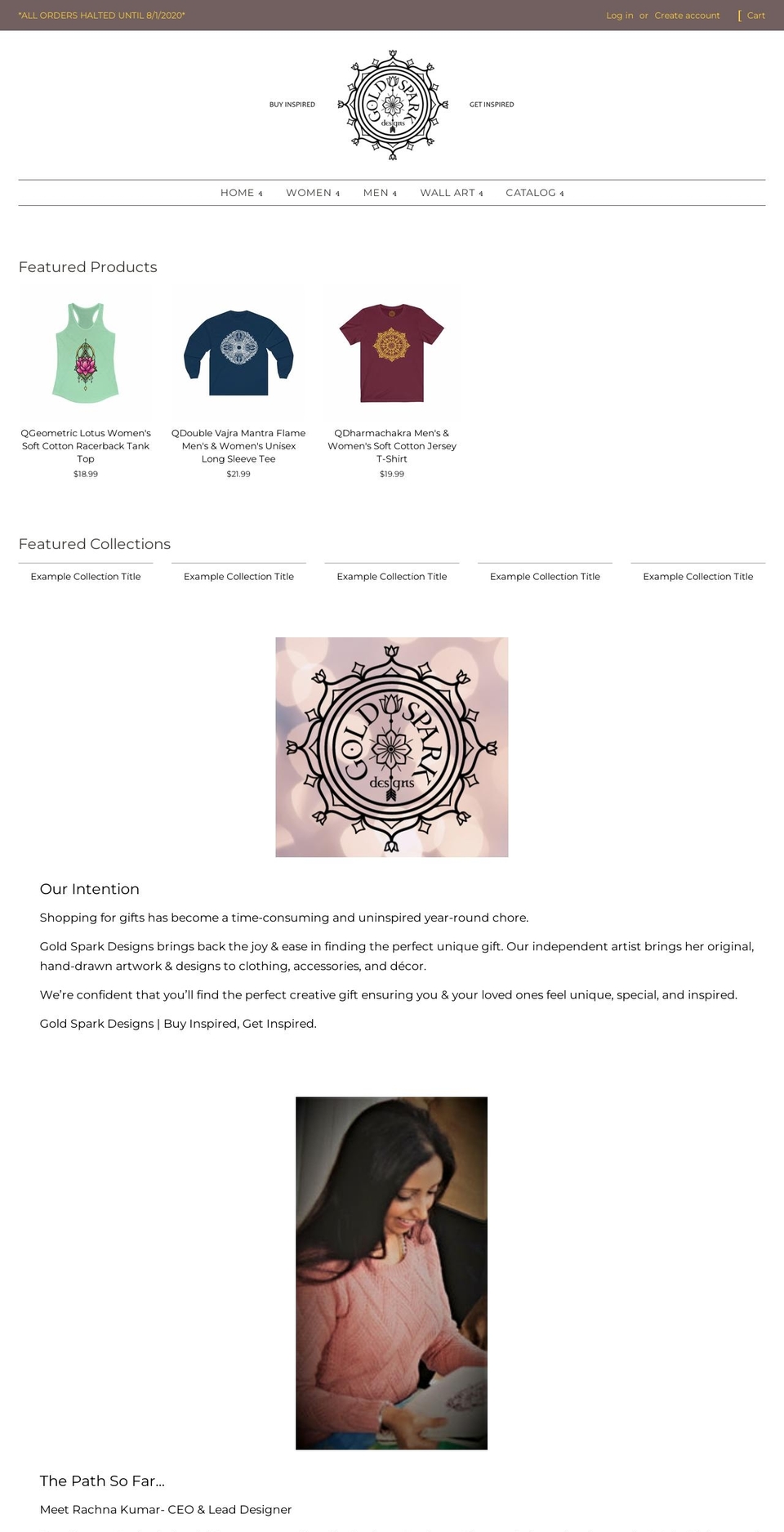 goldsparkdesigns.com — Shopify storefront screenshot