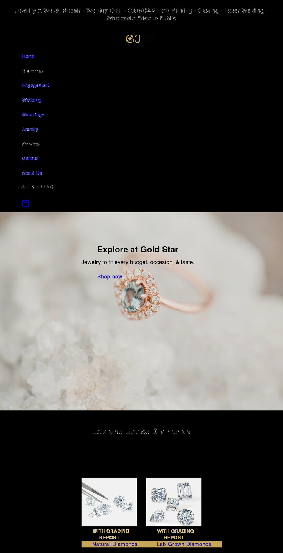 goldstarjewelryusa.com shopify website screenshot