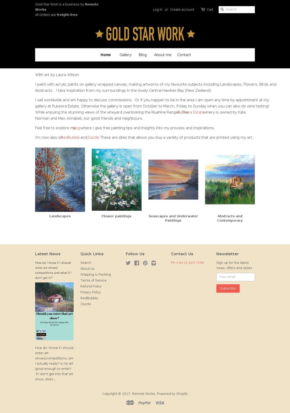 goldstarwork.com shopify website screenshot