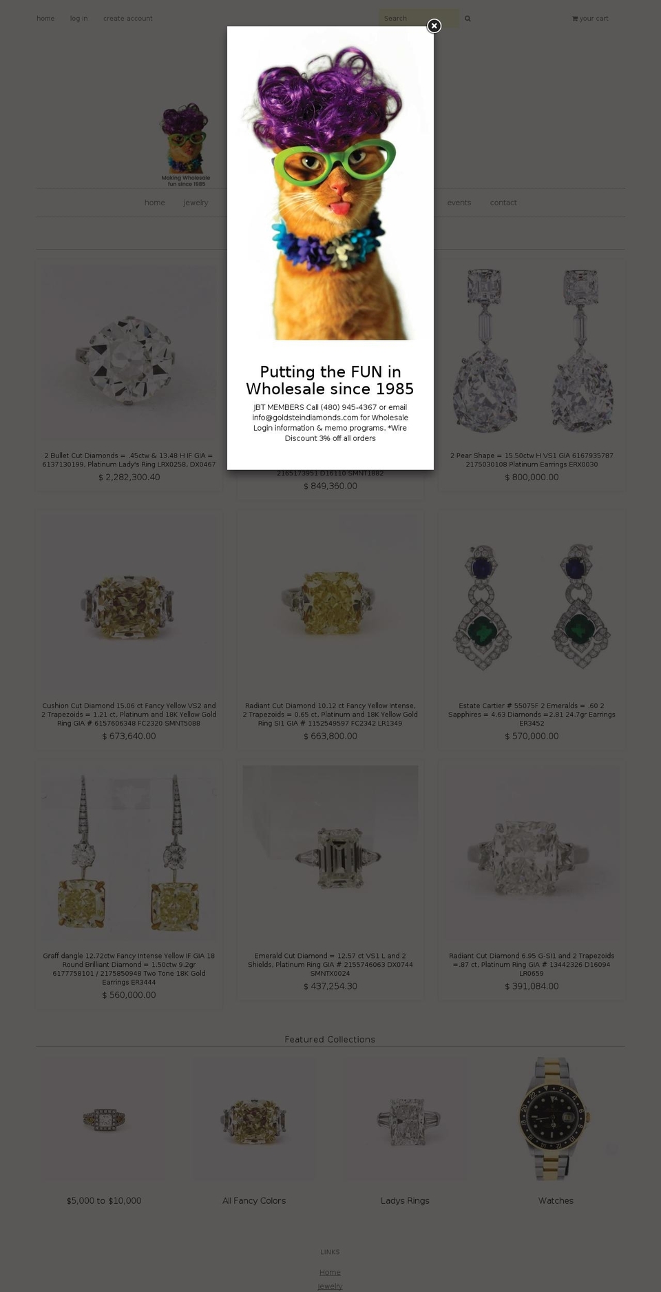 goldsteindiamonds.com shopify website screenshot