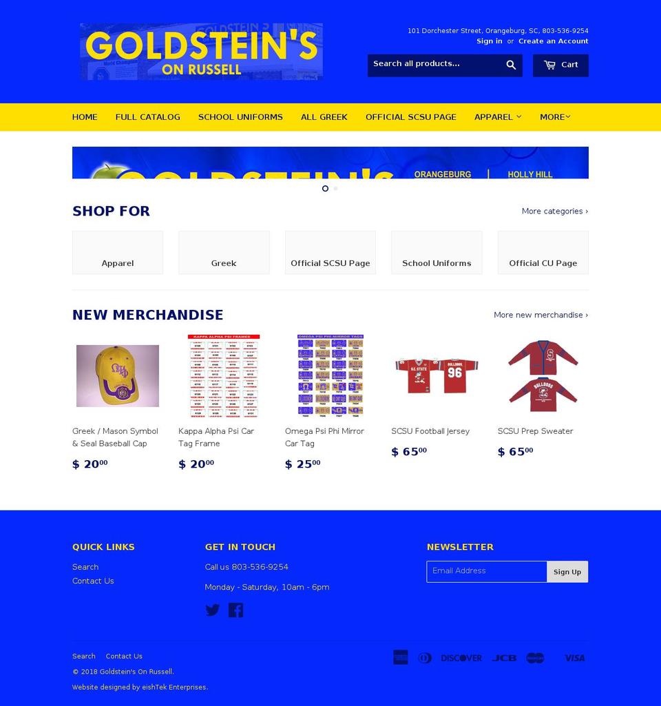 goldsteinsor.com shopify website screenshot