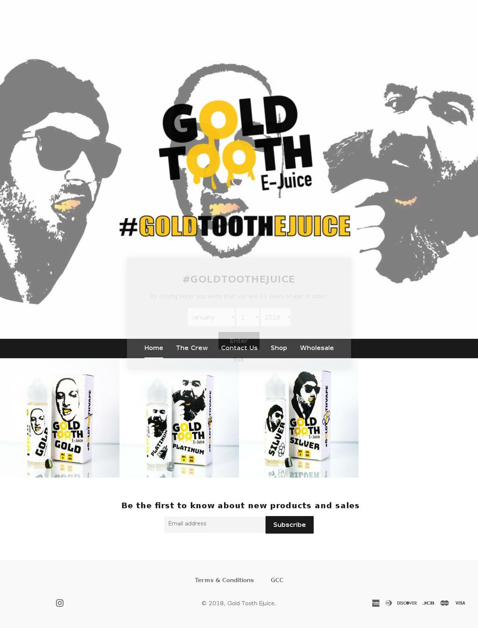 goldtoothejuice.com shopify website screenshot