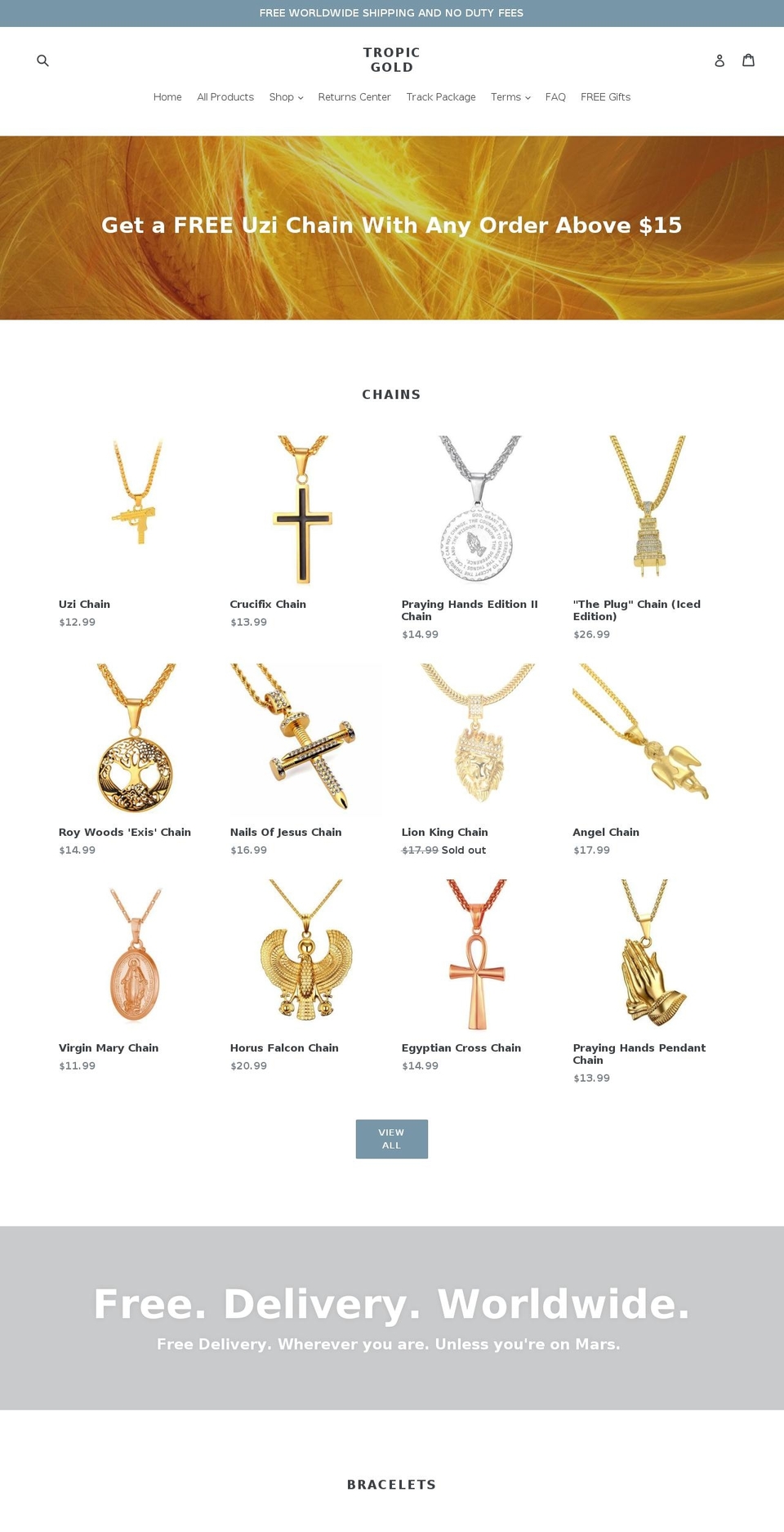 goldtropic.com — Shopify storefront screenshot