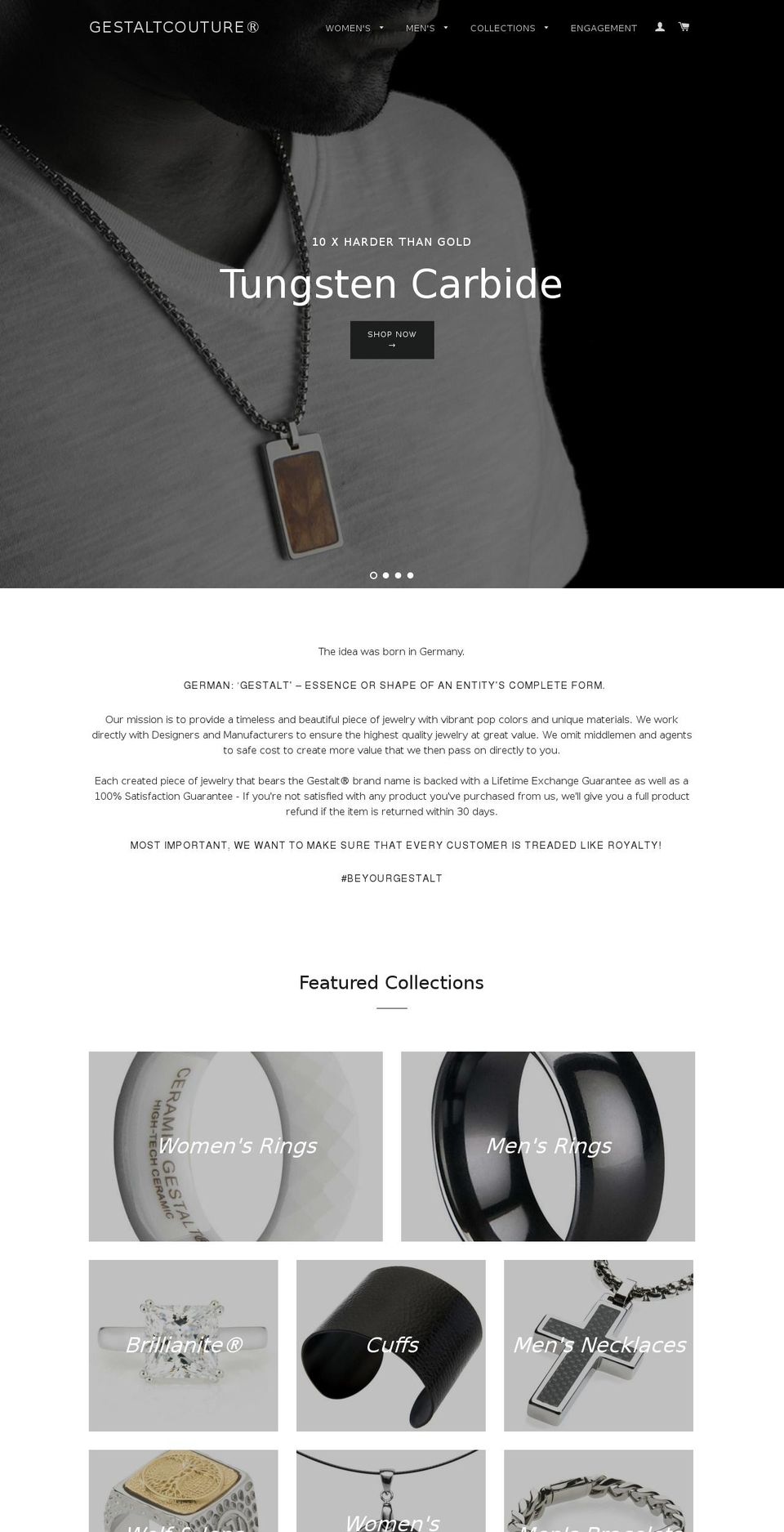 goldtungstenring.com shopify website screenshot