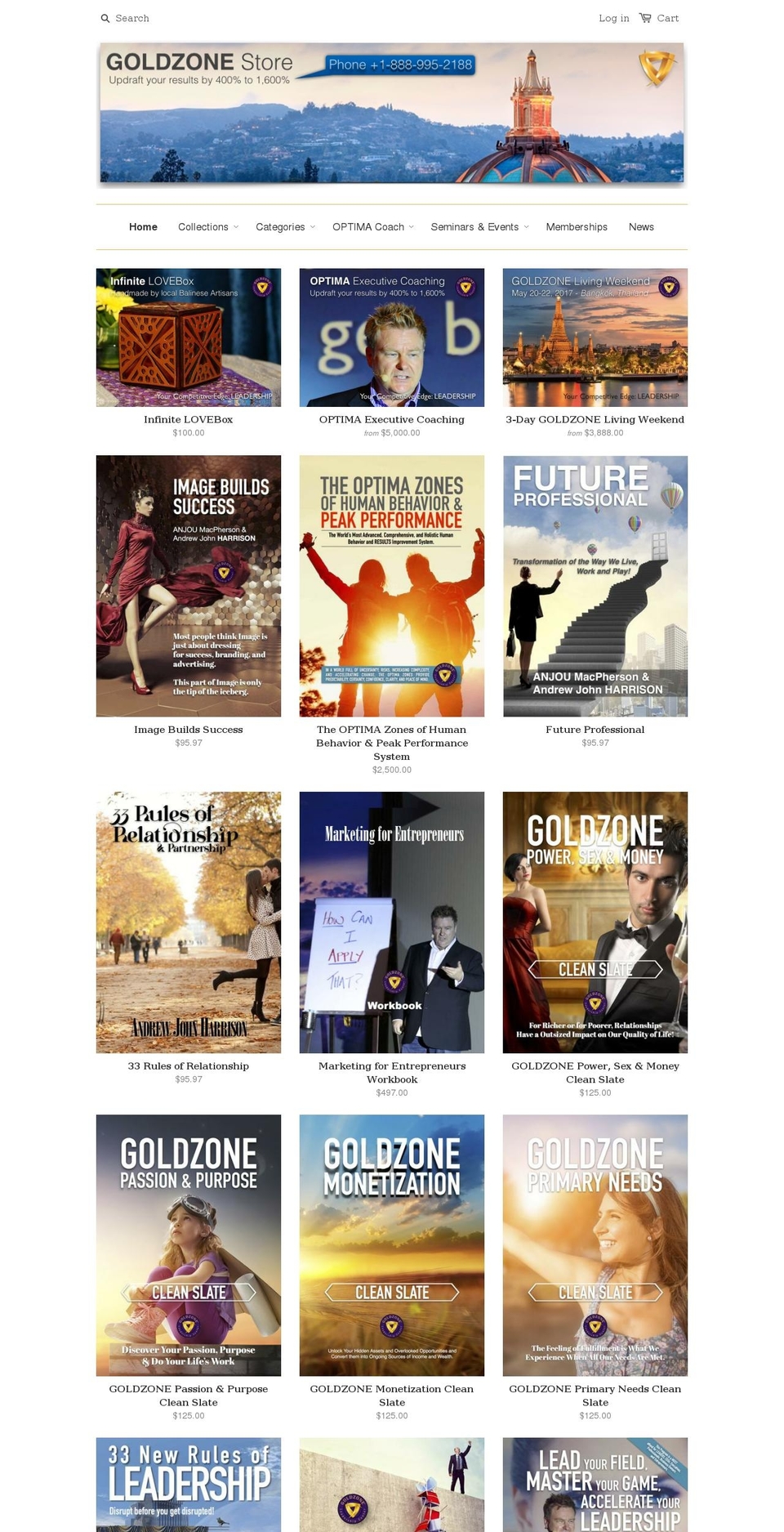 goldzonestore.com shopify website screenshot