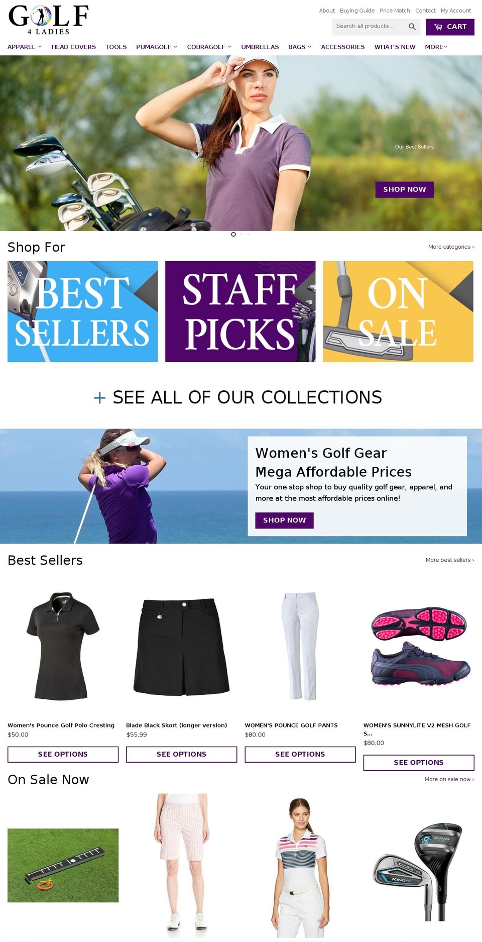 golf4ladies.net shopify website screenshot