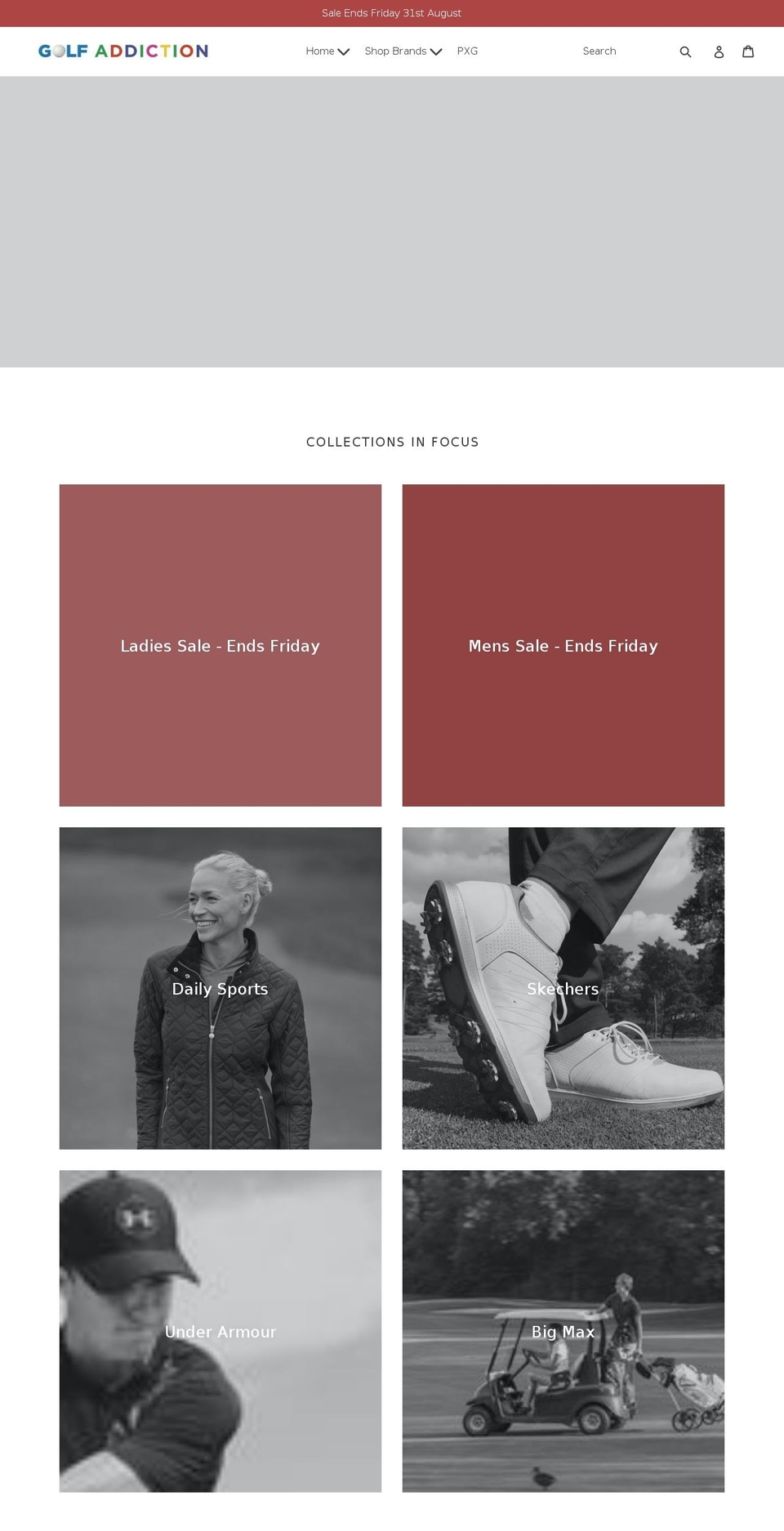 golfaddictionuk.com — Shopify storefront screenshot