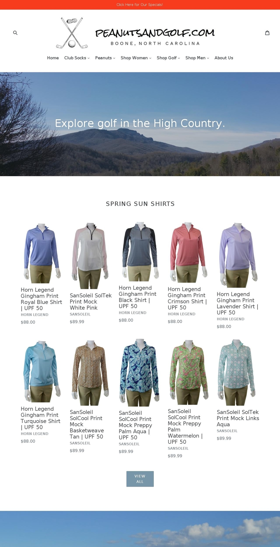golfandpeanuts.com shopify website screenshot