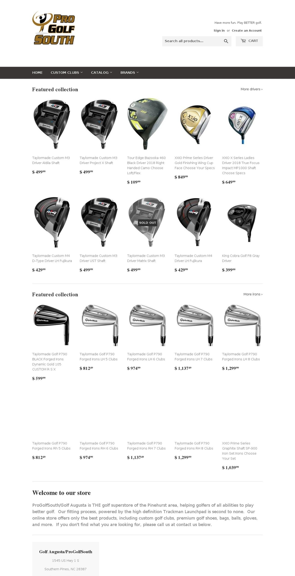 golfaugustanc.com — Shopify storefront screenshot