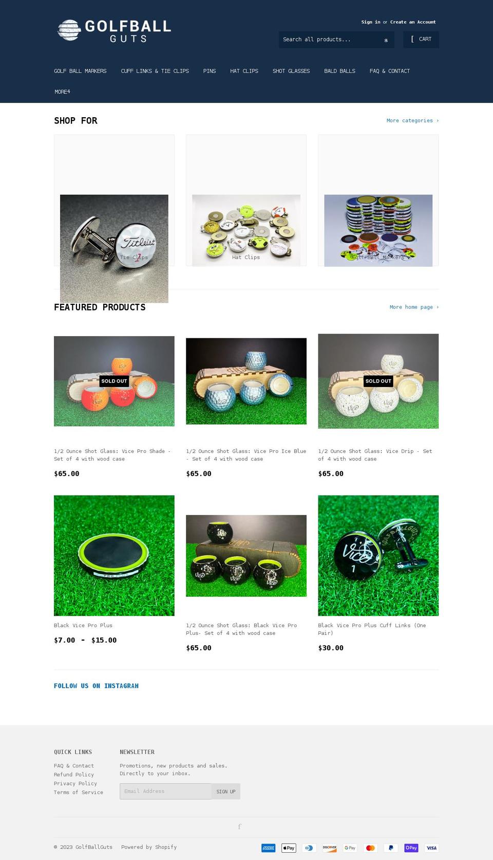 golfballguts.com shopify website screenshot