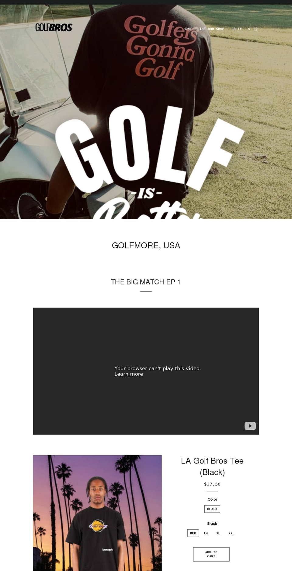 golfbrosgolfclub.com — Shopify storefront screenshot