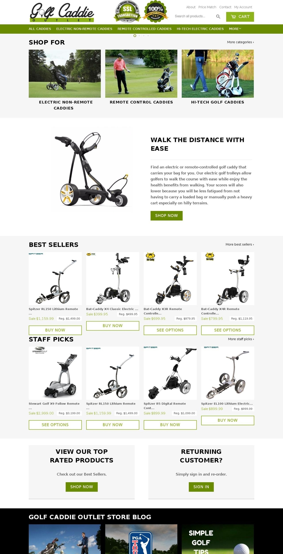 golfcaddieoutlet.com — Shopify storefront screenshot
