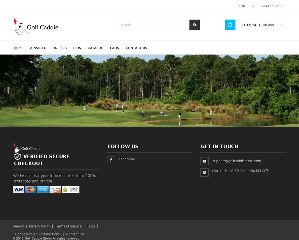 golfcaddiestore.com — Shopify storefront screenshot