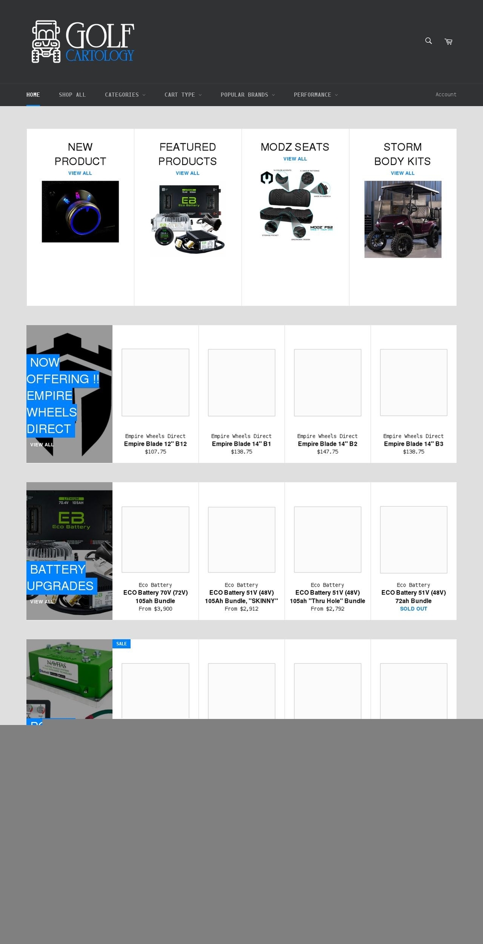 golfcartologystore.com shopify website screenshot