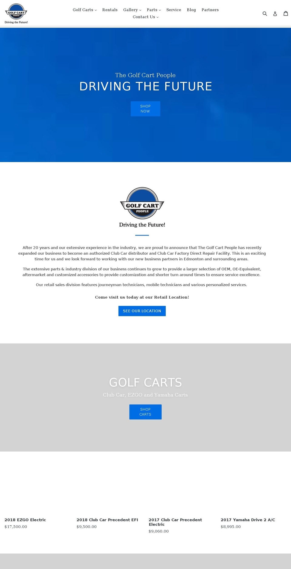 golfcartpeople.com shopify website screenshot