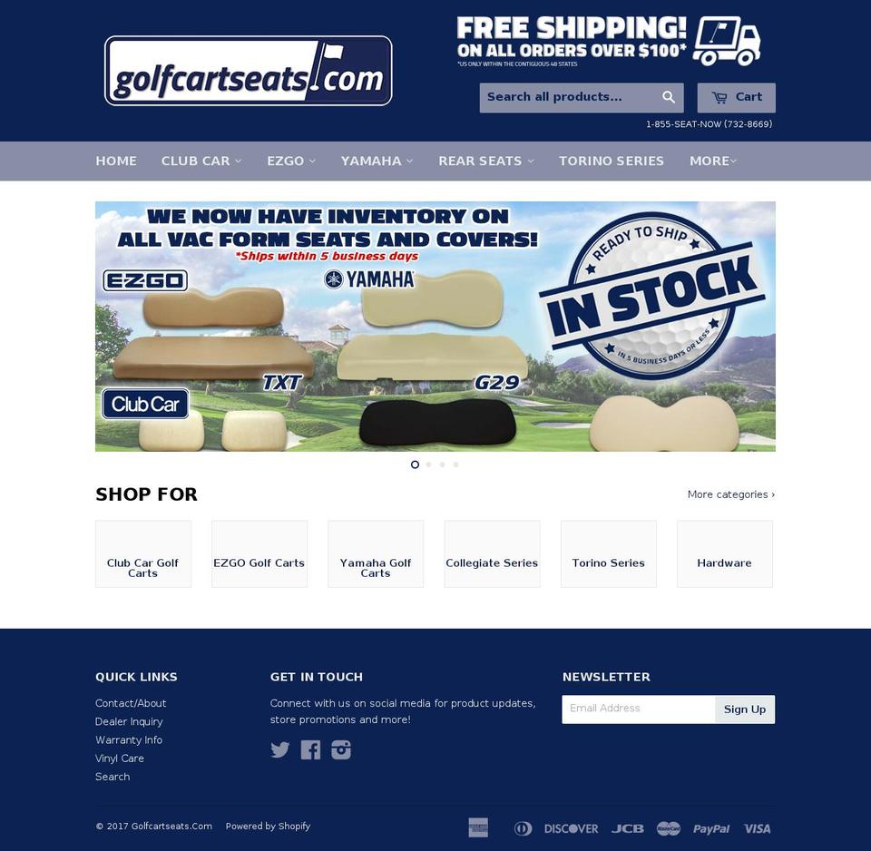 golfcartseats.com shopify website screenshot