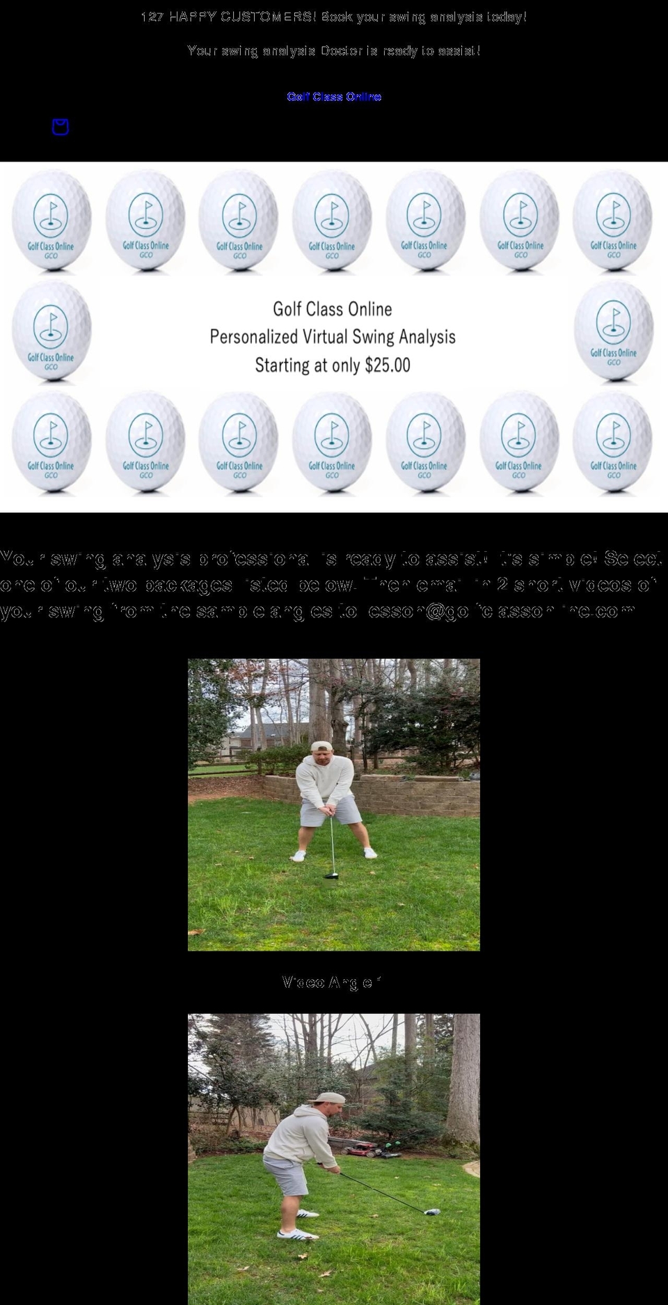 golfclassonline.com shopify website screenshot