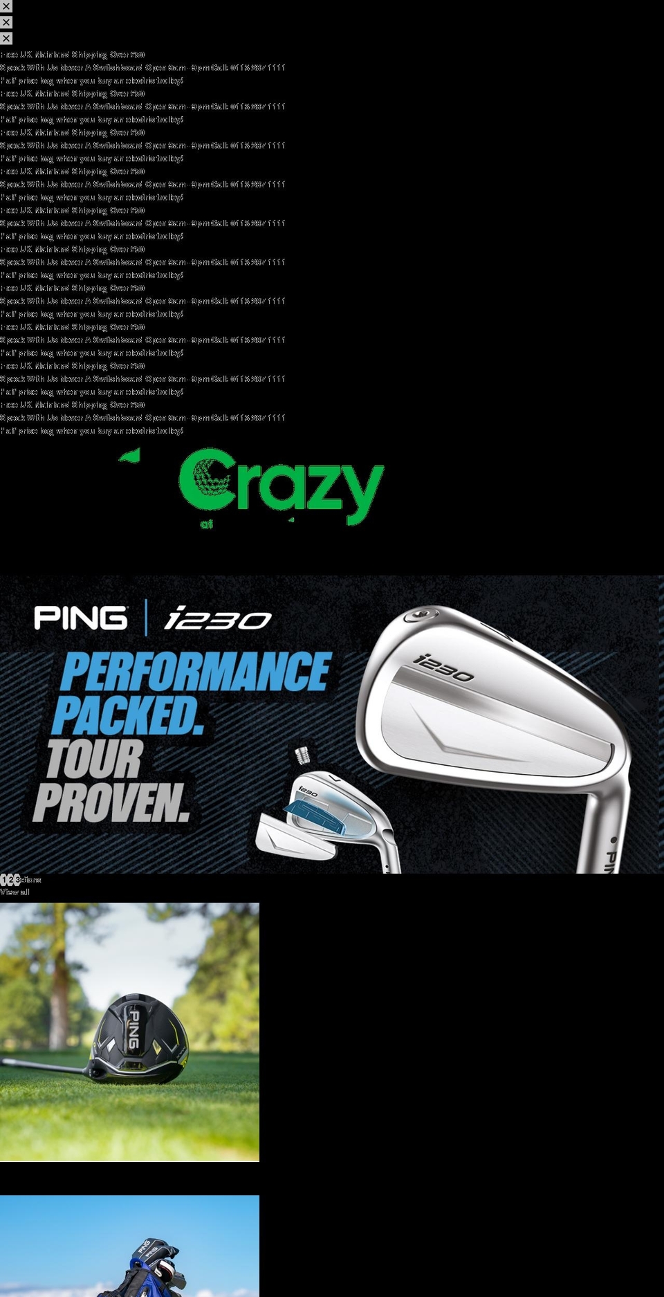 golfcrazy.co.uk shopify website screenshot