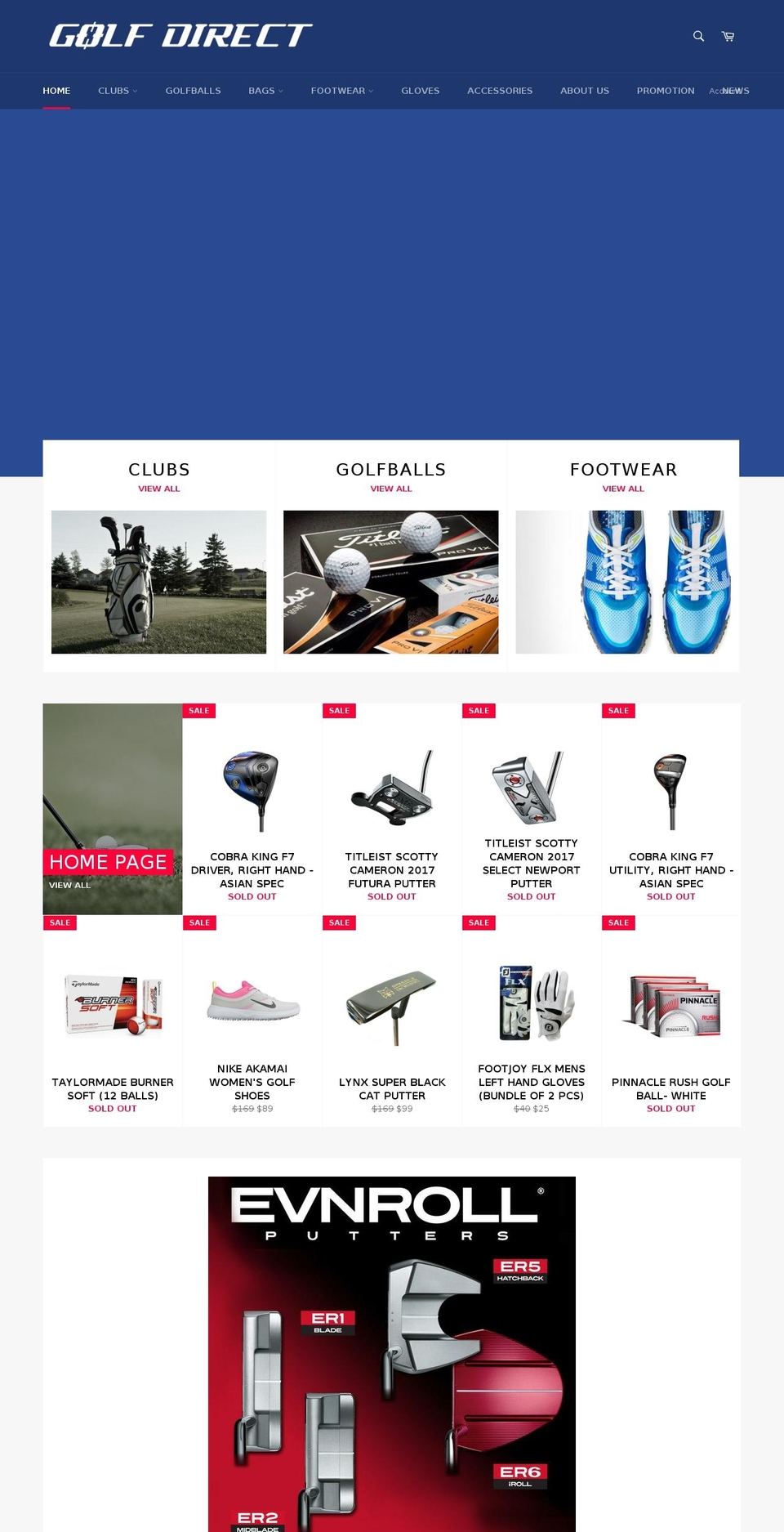 golfdirect.com.sg shopify website screenshot